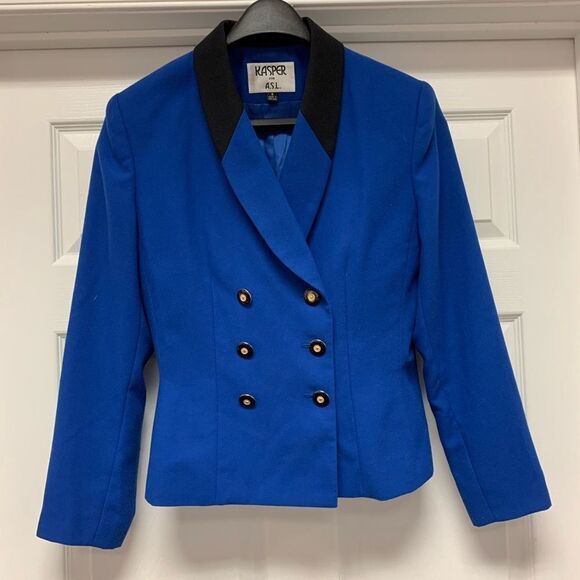 Vintage Kasper 80’s Working Girl Suit Jacket sz 8 - Picture 1 of 4